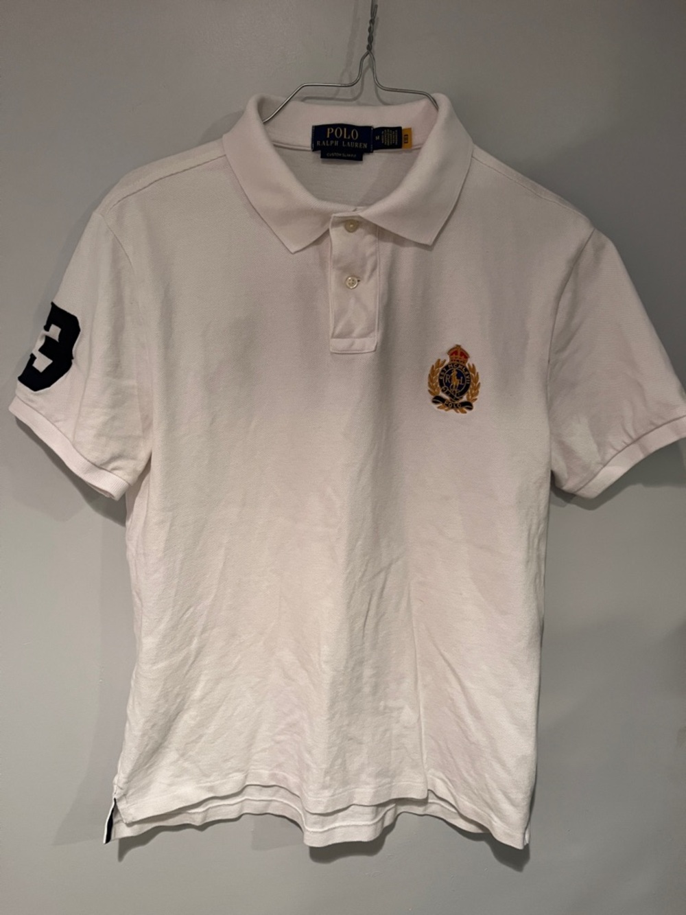 Polo by Ralph Lauren White Polo with Gold & Navy Crest